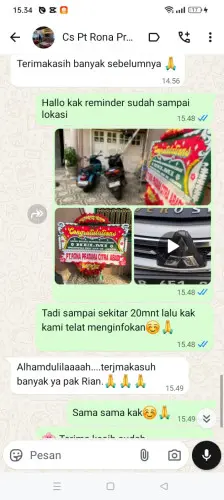 Testimonial Papan Bunga bukit cimanggu city